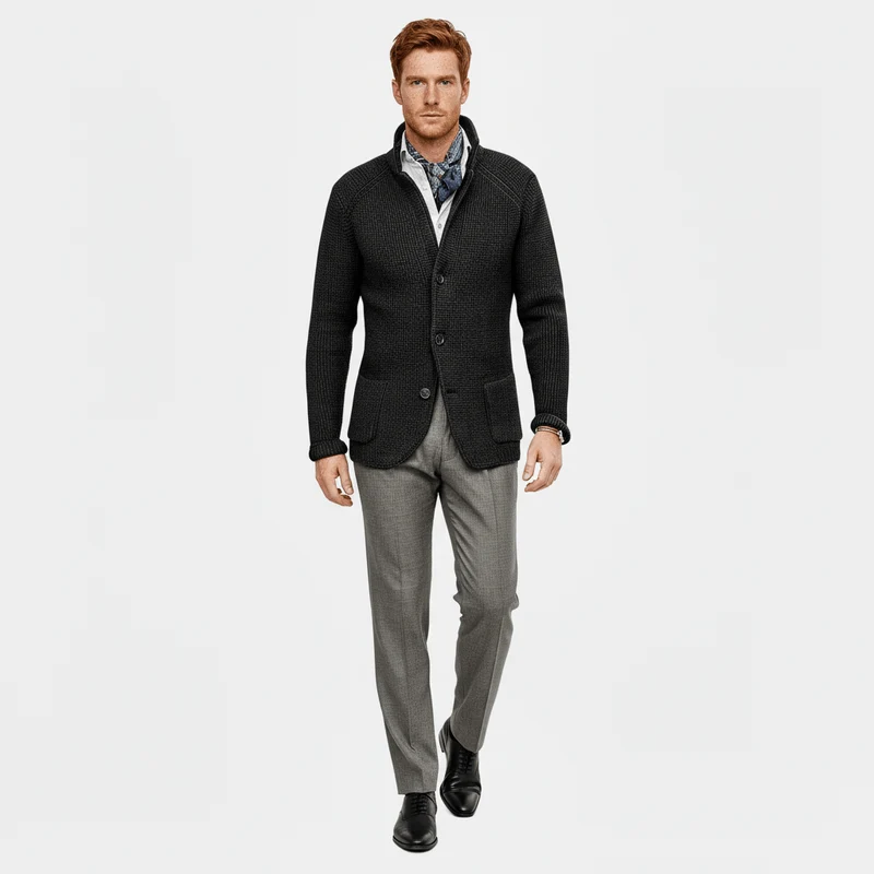 Strukturierter Strickjacke Mit Langen Ärmeln - Lennox