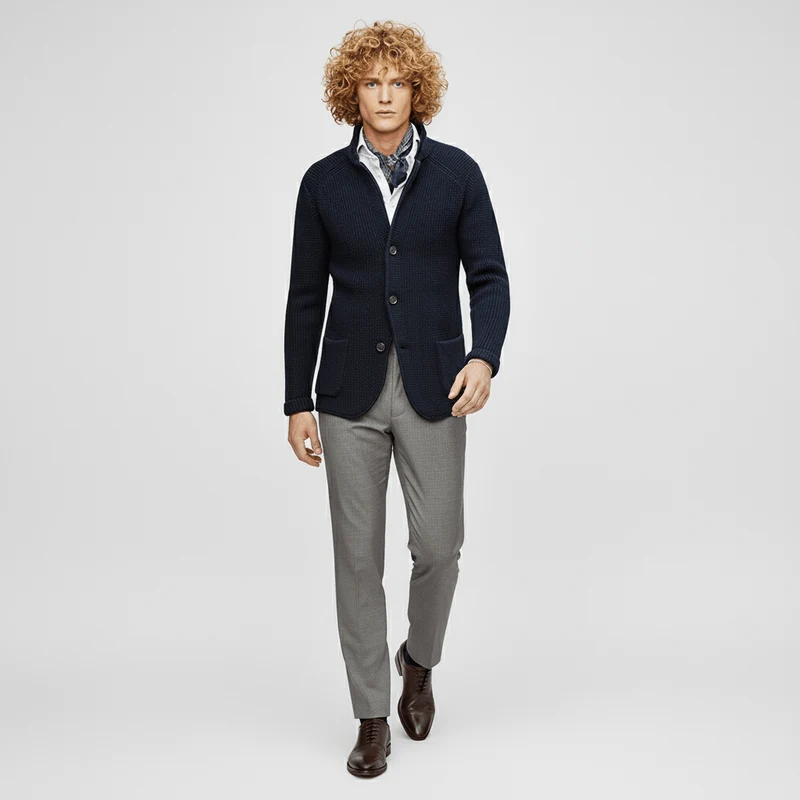 Strukturierter Strickjacke Mit Langen Ärmeln - Lennox