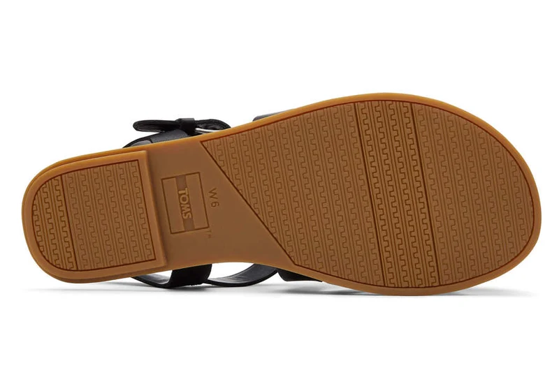 TOMS Damen-Sandale Sicily aus Leder – Schwarz