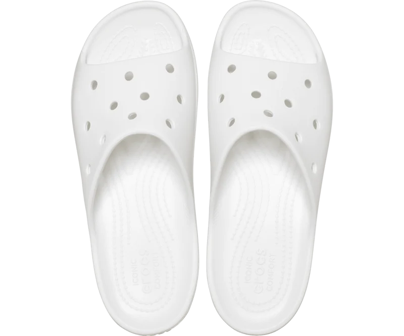 Crocs Klassische Unisex-Plateaurutsche – Weiß