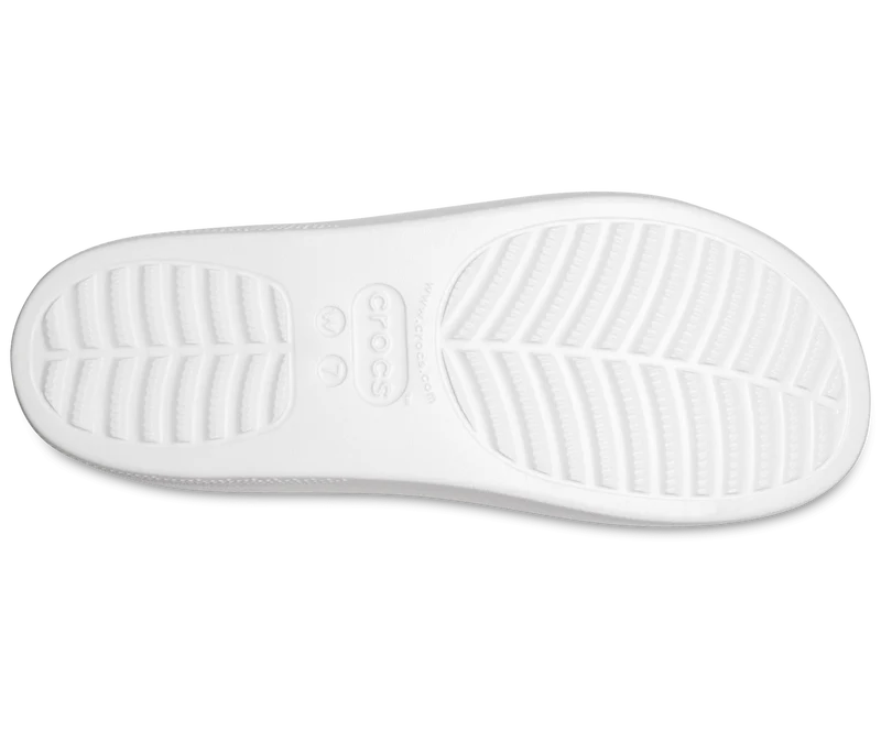 Crocs Klassische Unisex-Plateaurutsche – Weiß