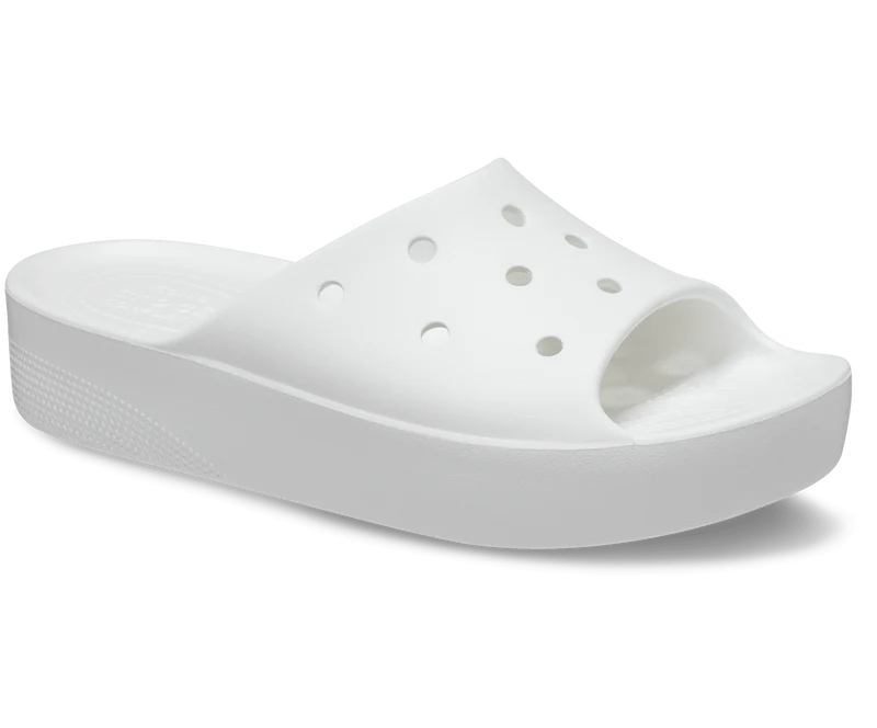Crocs Klassische Unisex-Plateaurutsche – Weiß