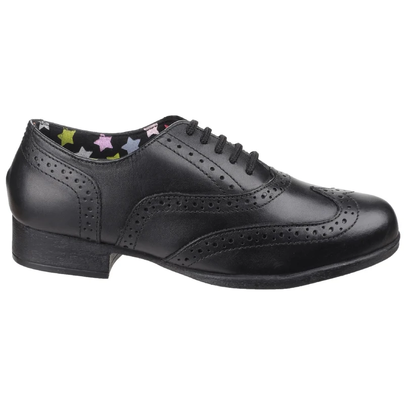 Hush Puppies Kada Leder-Schulschuhe für Mädchen – Schwarz