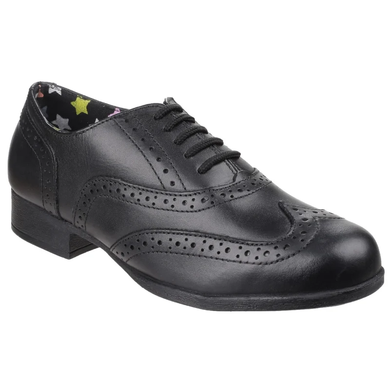 Hush Puppies Kada Leder-Schulschuhe für Mädchen – Schwarz