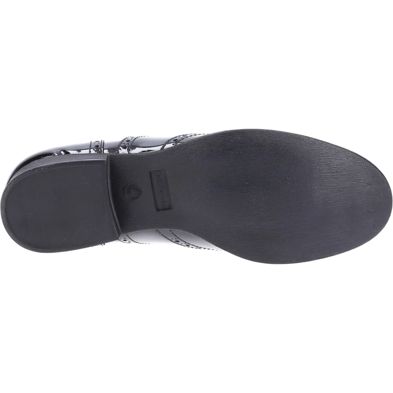 Hush Puppies Kada Leder-Lack-Schulschuhe für Mädchen – Schwarz
