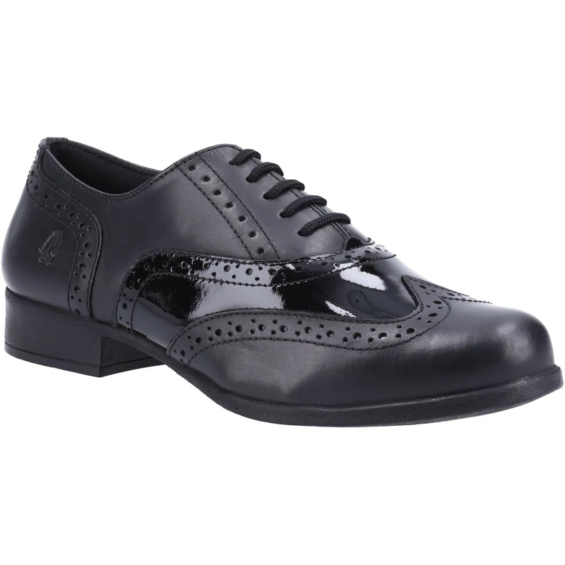 Hush Puppies Kada Leder-Schulschuhe für Mädchen – Schwarz