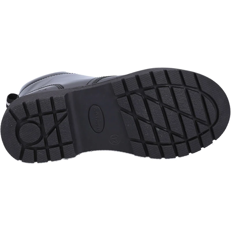 Hush Puppies Jolie-Lacklederstiefel für Mädchen – Schwarz