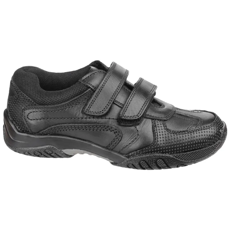 Hush Puppies Jezza Leder-Schulschuhe für Jungen – Schwarz