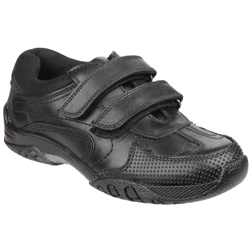 Hush Puppies Jezza Leder-Schulschuhe für Jungen – Schwarz