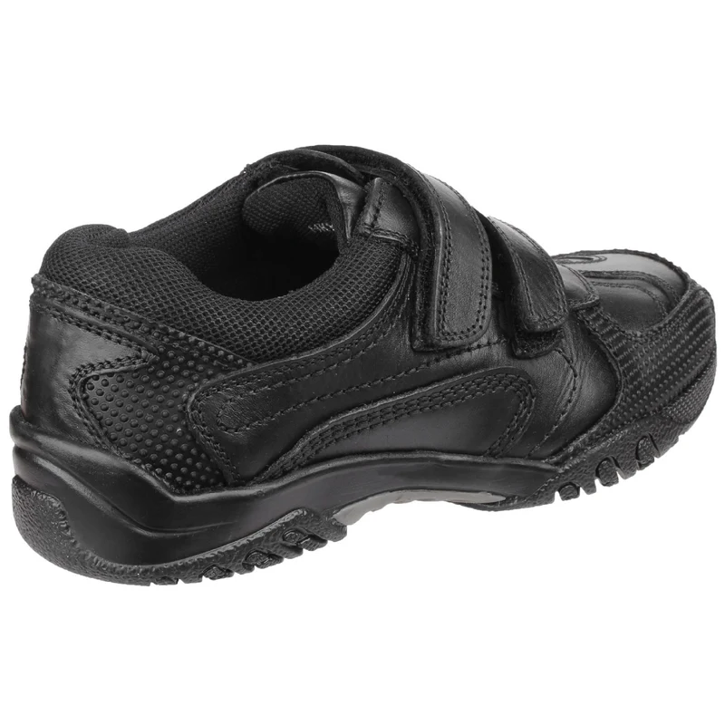 Hush Puppies Jezza Leder-Schulschuhe für Jungen – Schwarz
