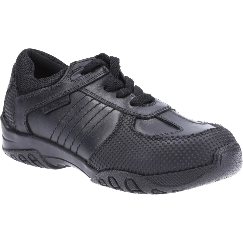 Hush Puppies Jezza Leder-Schulschuhe für Jungen – Schwarz