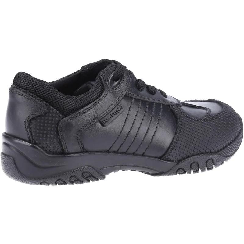 Hush Puppies Jezza Leder-Schulschuhe für Jungen – Schwarz