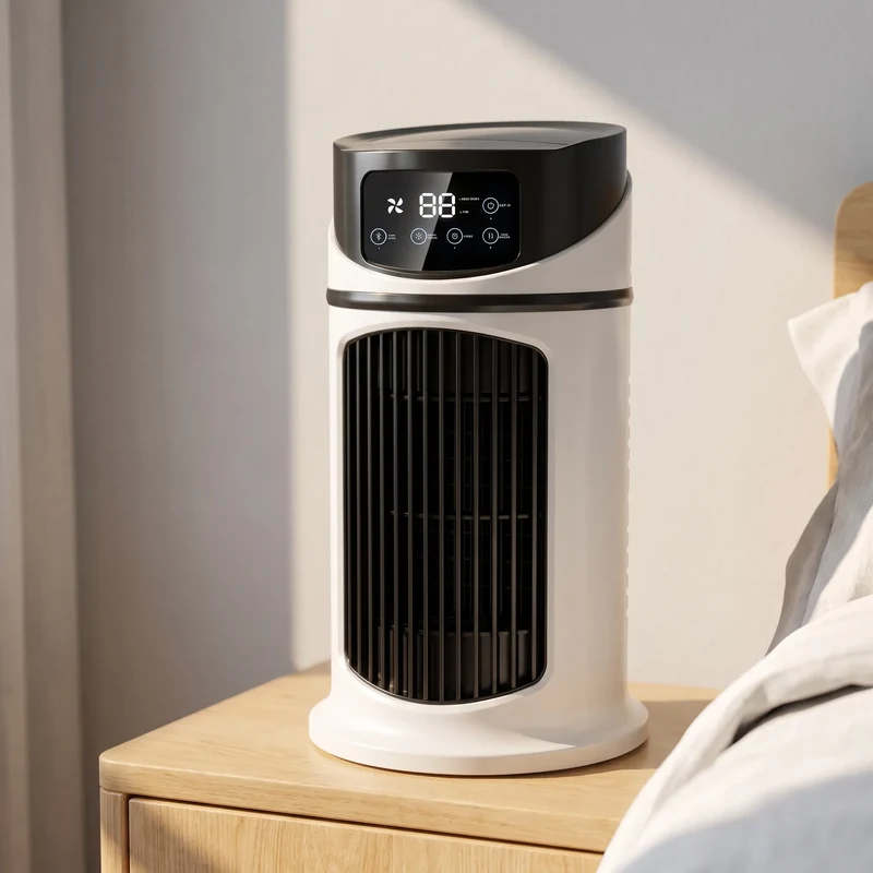 Kompakter Tischventilator Mit Integrierter Wasserkühlung - Breezify