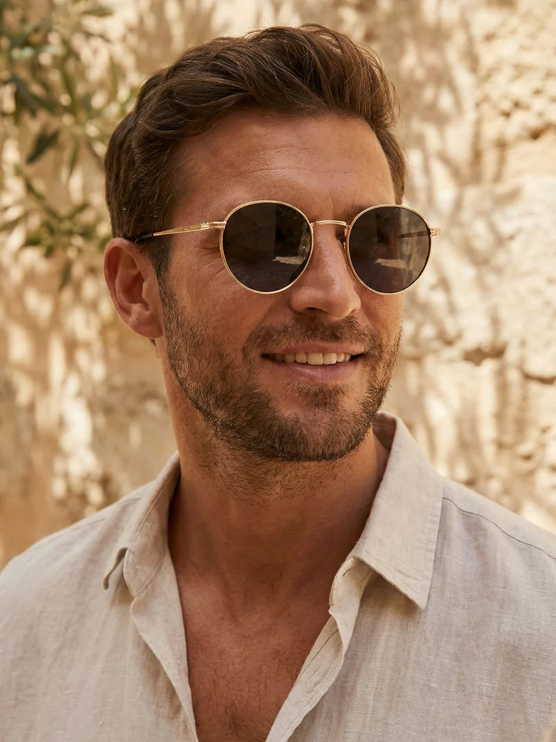 Unisex Designer Sonnenbrille mit Rundgläsern – Nova