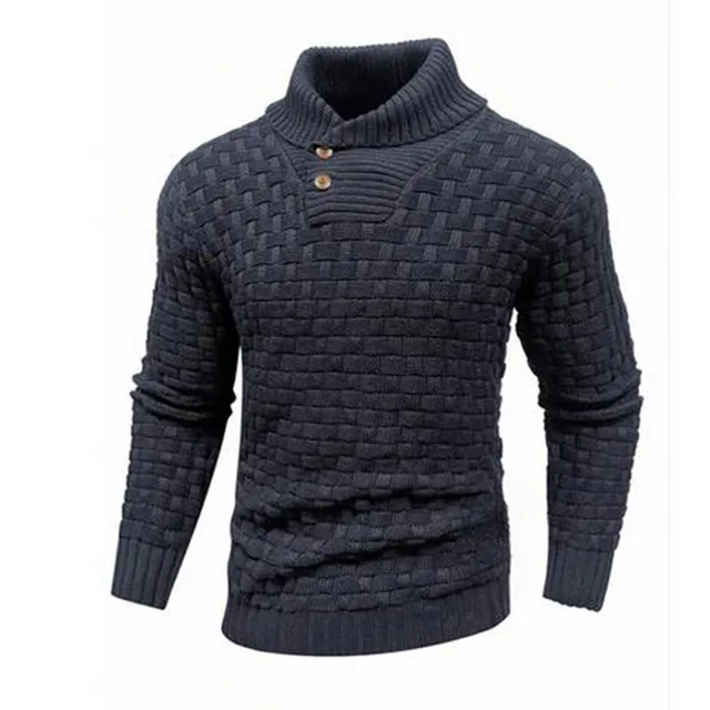 Herrenpullover Mit Schalkragen Und Strickmuster - Lenny