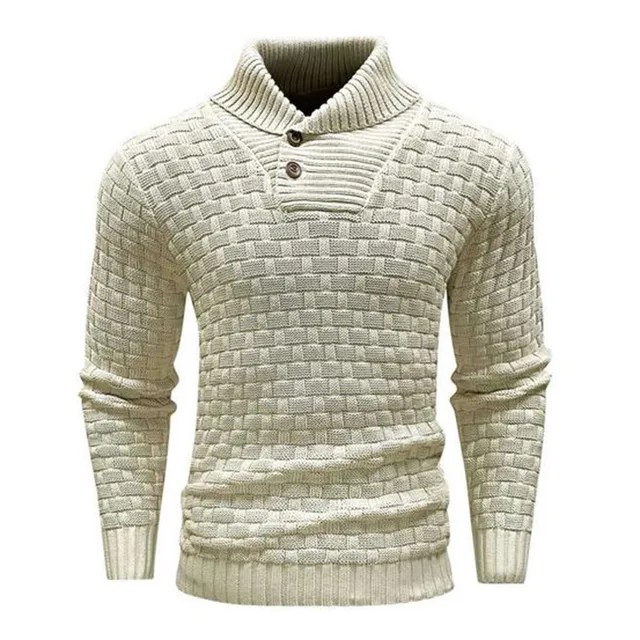 Herrenpullover Mit Schalkragen Und Strickmuster - Lenny