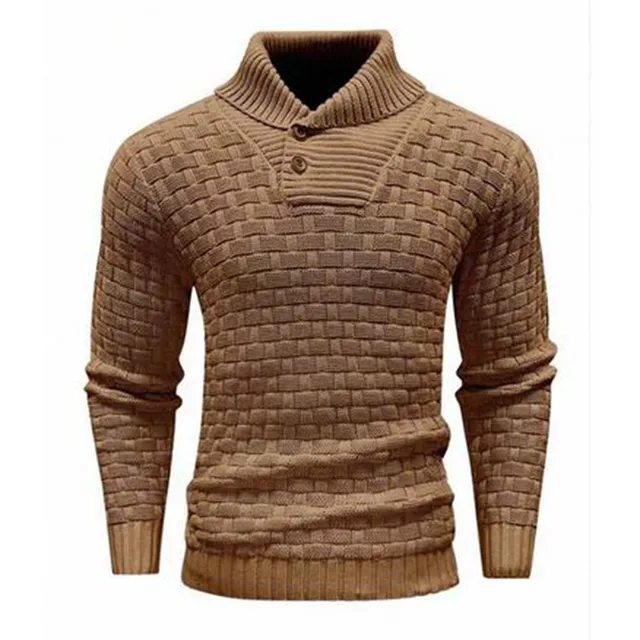 Herrenpullover Mit Schalkragen Und Strickmuster - Lenny