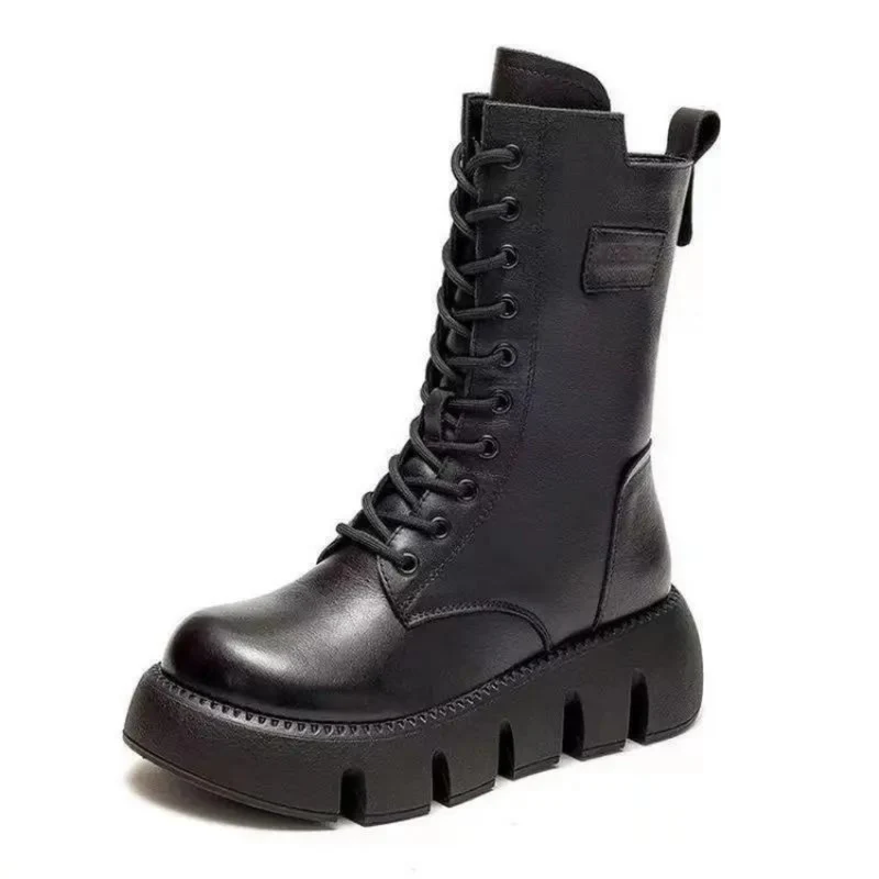 Dicker Plateaukampfstiefel - Marla