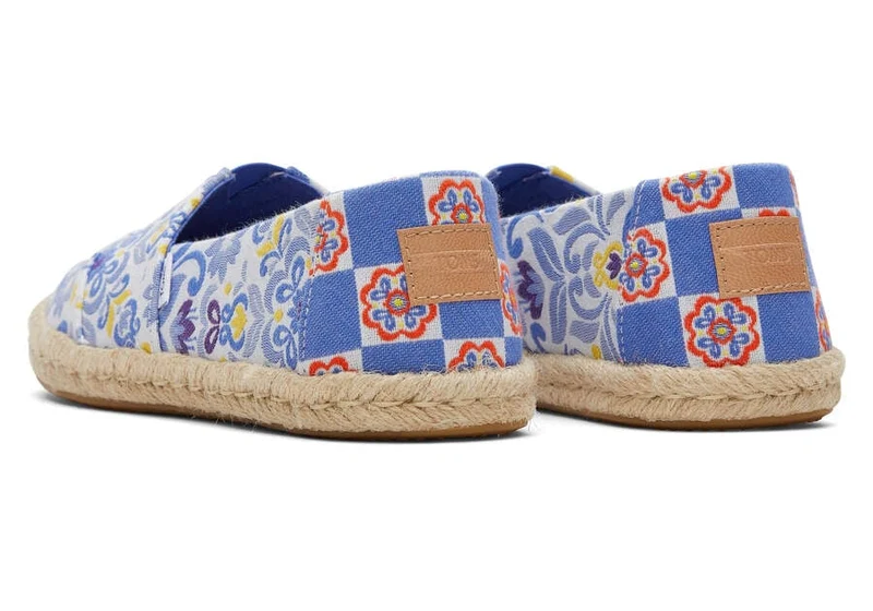 TOMS Damen Alpargata Rope Espadrille – Blaue mediterrane Fliesen