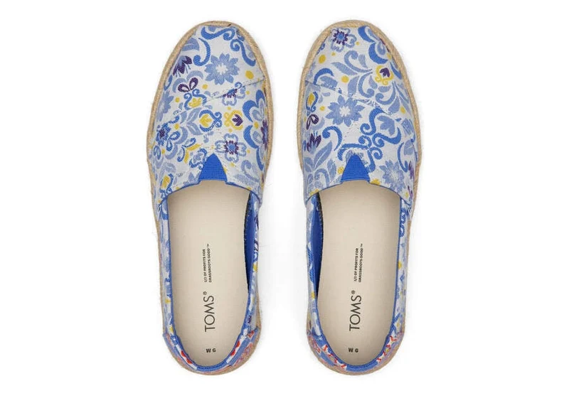 TOMS Damen Alpargata Rope Espadrille – Blaue mediterrane Fliesen