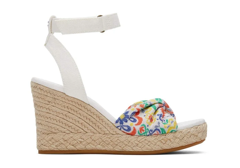 TOMS Damen Marisela Wedge Sandale – Weiß