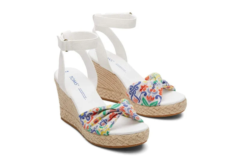 TOMS Damen Marisela Wedge Sandale – Weiß
