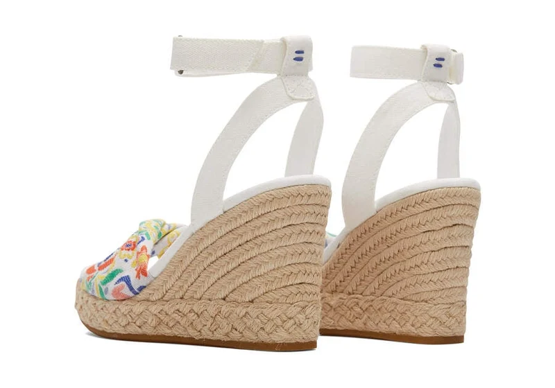 TOMS Damen Marisela Wedge Sandale – Weiß