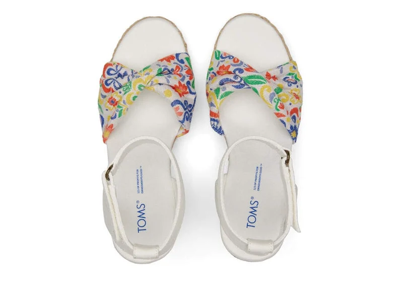 TOMS Damen Marisela Wedge Sandale – Weiß