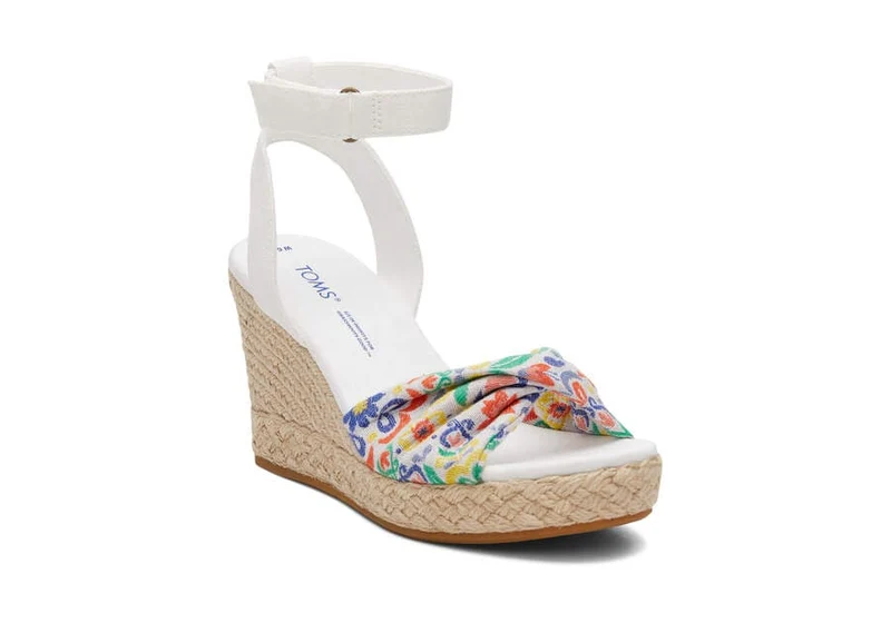 TOMS Damen Marisela Wedge Sandale – Weiß