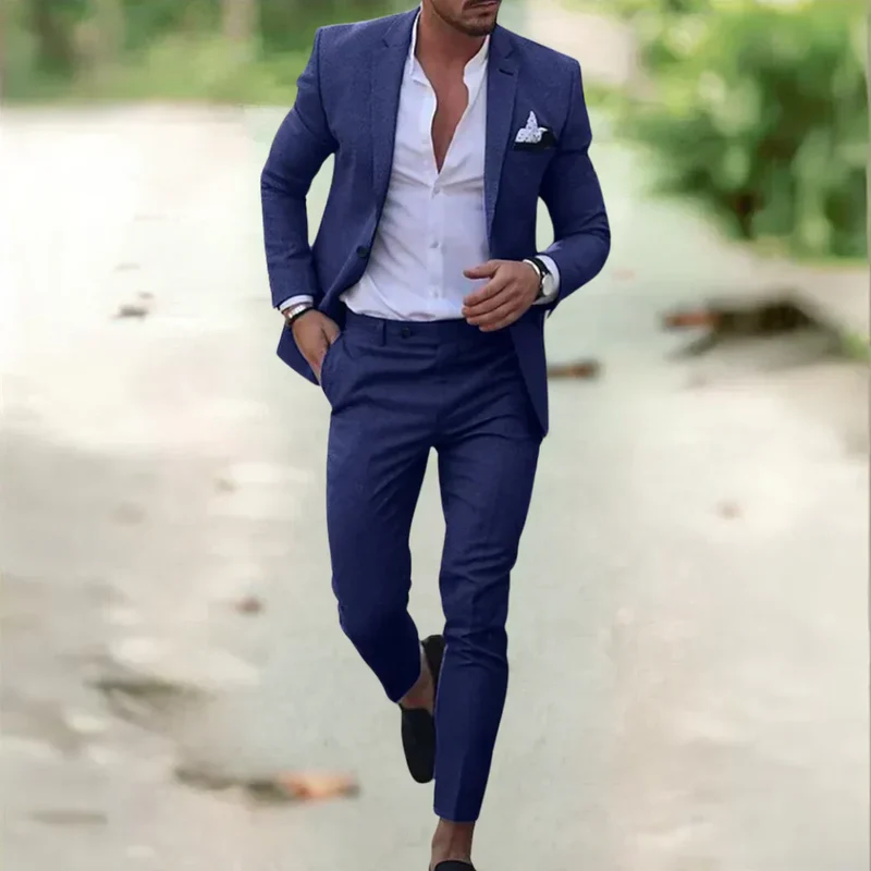 PAYPAL-DISPUTE_Leichter Herren Leinenanzug – 2-teilig, Slim Fit, ideal für Sommer, Hochzeit & Business