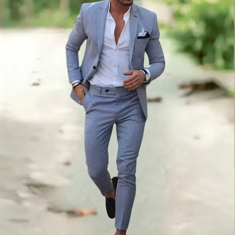 PAYPAL-DISPUTE_Leichter Herren Leinenanzug – 2-teilig, Slim Fit, ideal für Sommer, Hochzeit & Business
