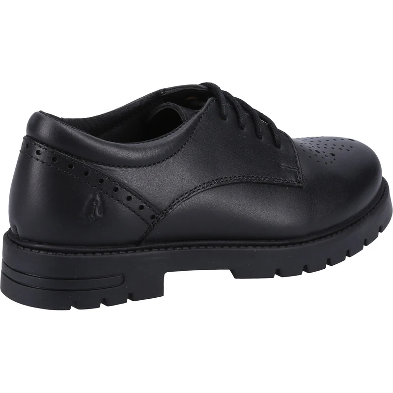 Hush Puppies Mädchen Jayne Schulschuhe zum Schnüren aus Leder – Schwarz
