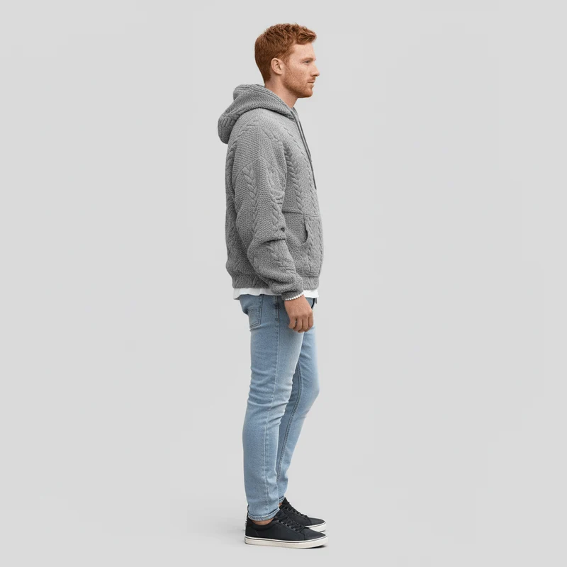 Zopfmuster-Pullover Mit Kapuze - Carlos