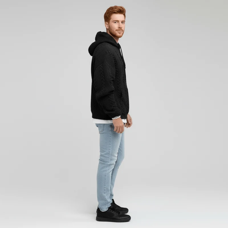 Zopfmuster-Pullover Mit Kapuze - Carlos