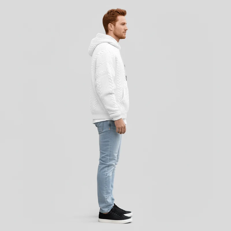Zopfmuster-Pullover Mit Kapuze - Carlos