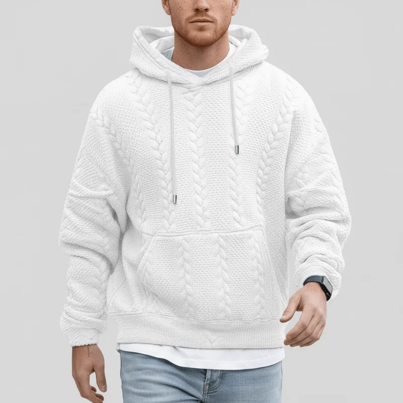 Zopfmuster-Pullover Mit Kapuze - Carlos