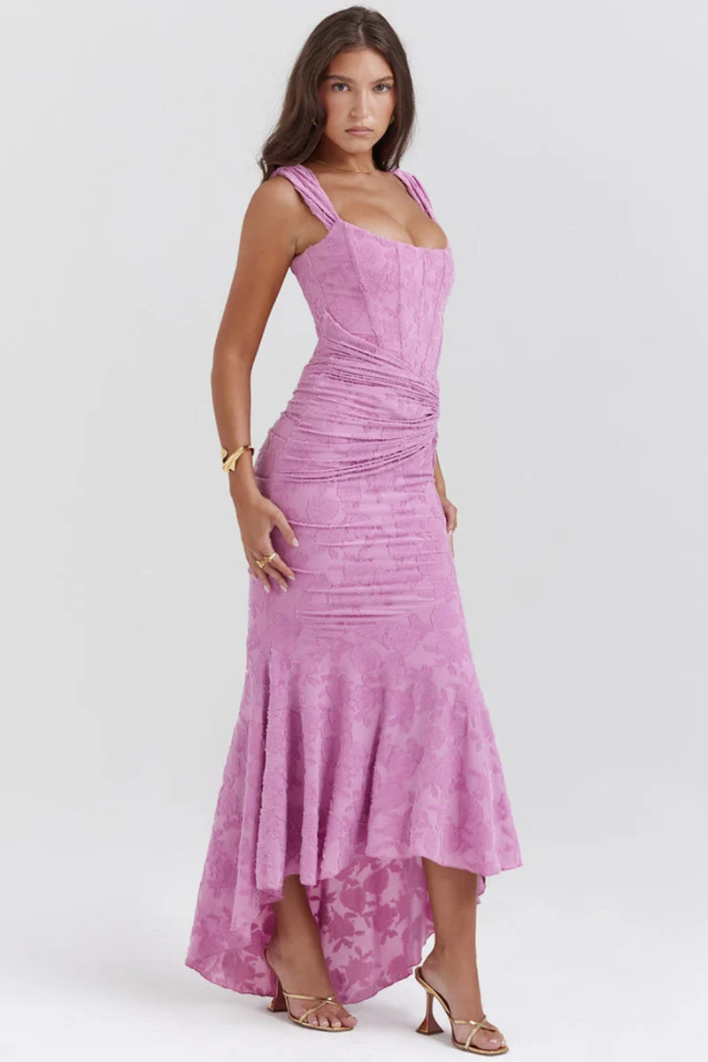 Gerafftes Schulterfreies Kleid - Linda