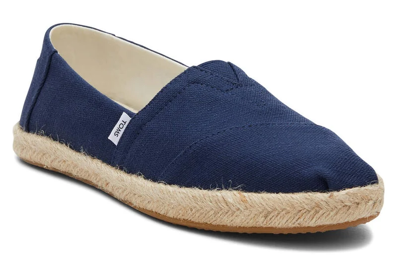 TOMS Alpargata Eco Espadrille aus recycelter Baumwolle für Damen – Marineblau