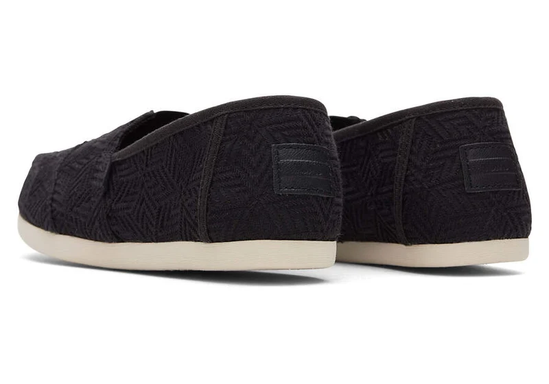 TOMS Damen Alpargata Espadrille mit geometrischer Spitze - Schwarz