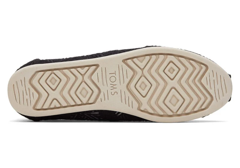 TOMS Damen Alpargata Espadrille mit geometrischer Spitze - Schwarz