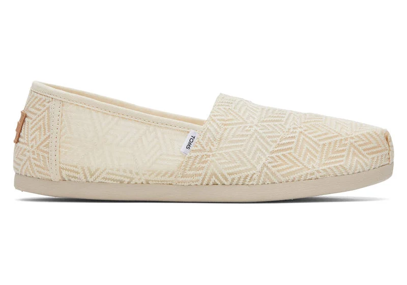 TOMS Alpargata Espadrille mit geometrischer Spitze für Damen – Natur