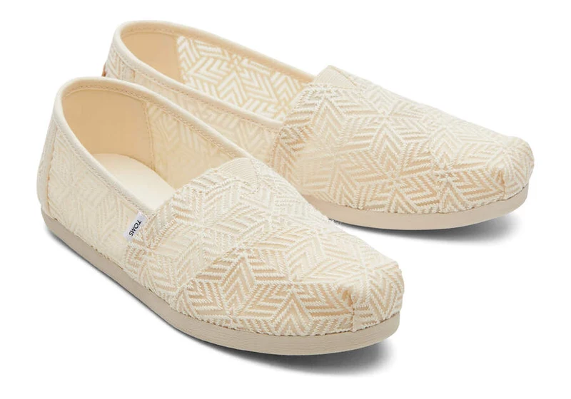 TOMS Alpargata Espadrille mit geometrischer Spitze für Damen – Natur