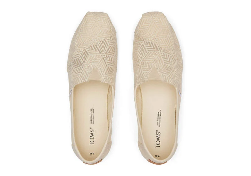 TOMS Alpargata Espadrille mit geometrischer Spitze für Damen – Natur
