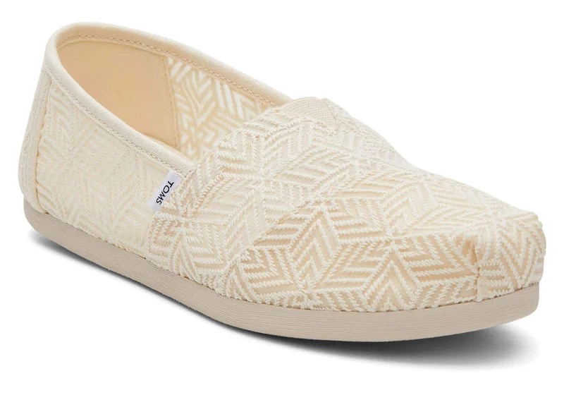 TOMS Alpargata Espadrille mit geometrischer Spitze für Damen – Natur