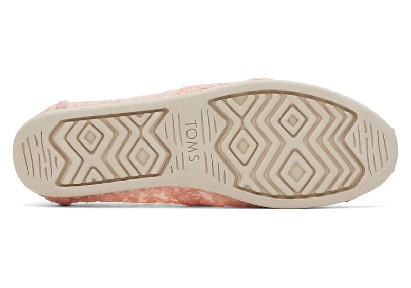 TOMS Alpargata Espadrille mit floraler Spitze für Damen – Pfirsich-Rosé