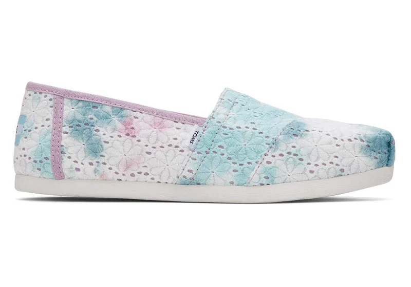 TOMS Alpargata Tie Dye Floral Eyelets Espadrille für Damen – Lilac Mauve