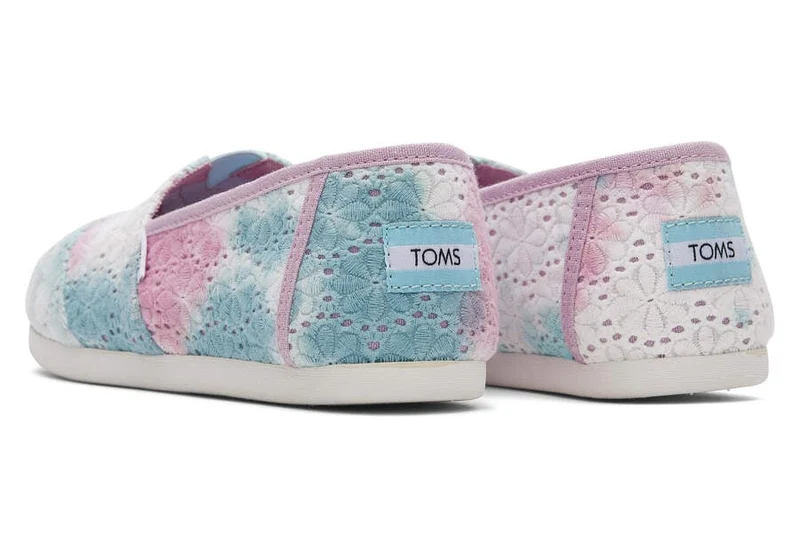 TOMS Alpargata Tie Dye Floral Eyelets Espadrille für Damen – Lilac Mauve