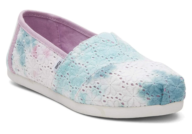 TOMS Alpargata Tie Dye Floral Eyelets Espadrille für Damen – Lilac Mauve