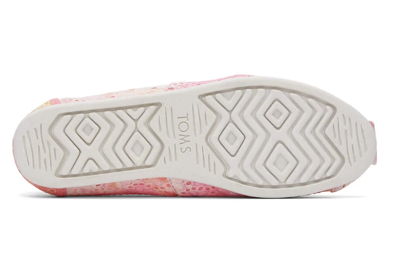 TOMS Damen Alpargata Tie Dye Floral Eyelets Espadrille – Sienna Orange