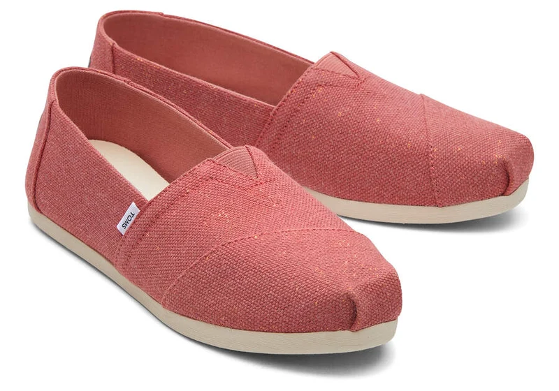 TOMS Alpargata Metallic-Leinen-Espadrille für Damen - Faded Rose